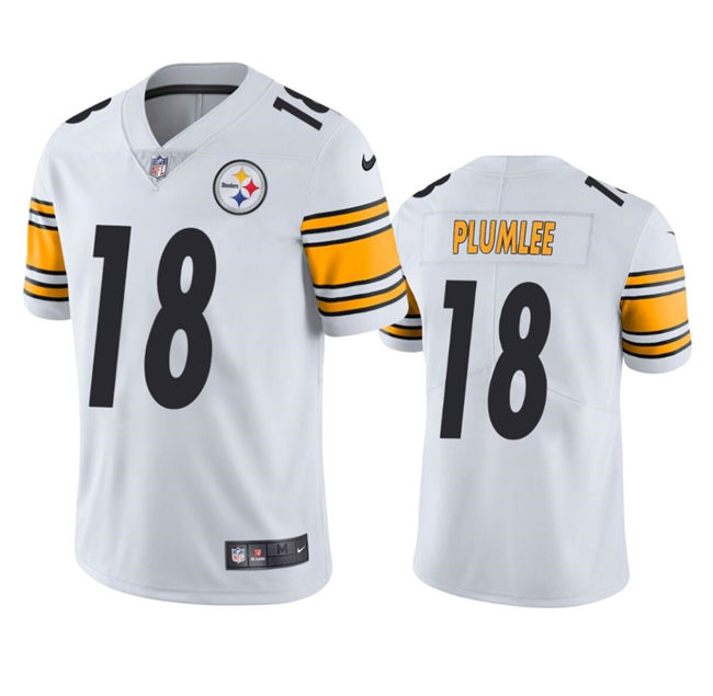 Men's Pittsburgh Steelers #18 John Rhys Plumlee White Vapor Untouchable Limited Stitched Jersey